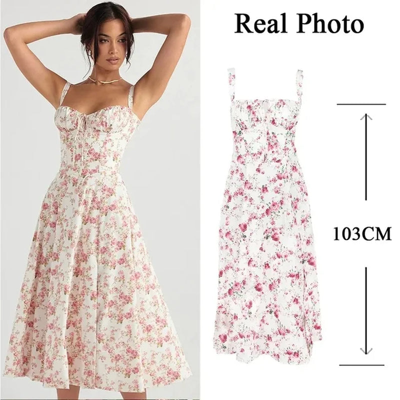 Clara – Bloemen Zomerjurk met Strikdetail voor Dames