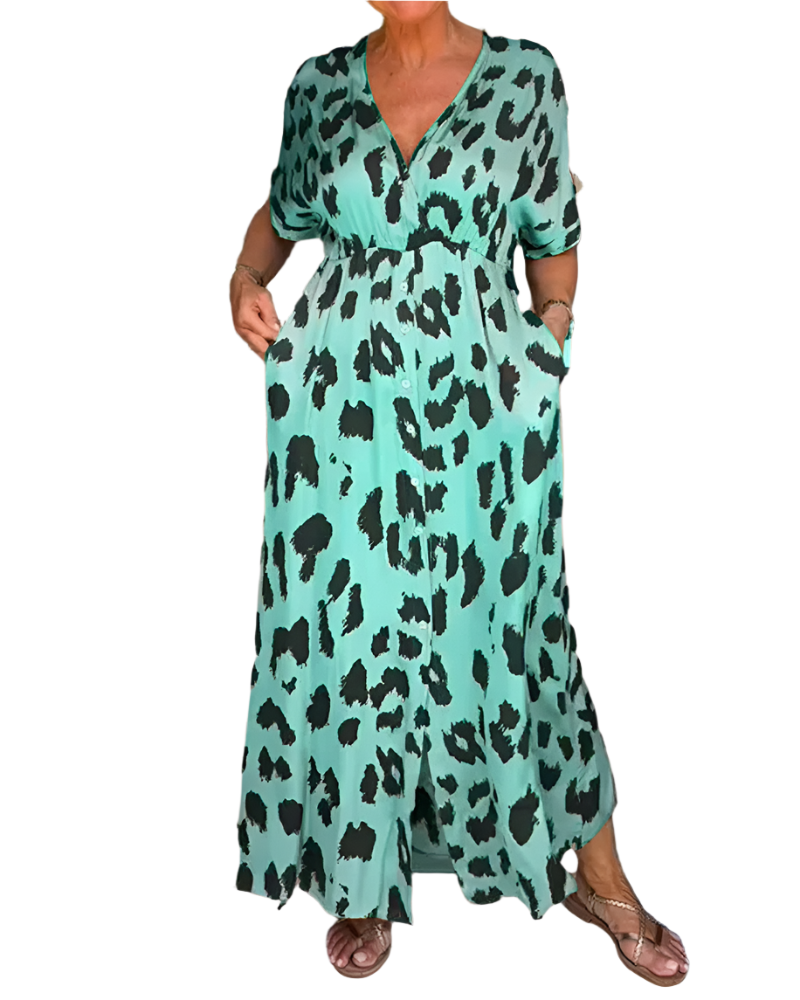 Zaffirio – Boho Elegante Damesjurk met Panterprint