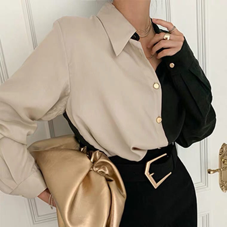 Isabella – Oversized Patchwork Dames Blouse voor Werk & Casual