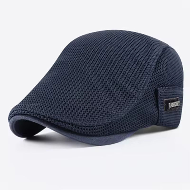 Lorenzo – Ademend Mesh Flat Cap voor Mannen