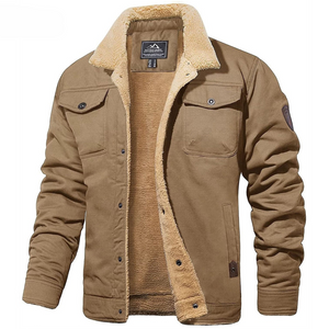VittorioZaffiro Heren Fleece Cargo Winterjas Voor Mannen