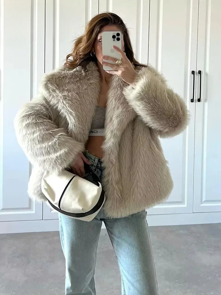Giovanni Lupo Faux fur jas voor dames