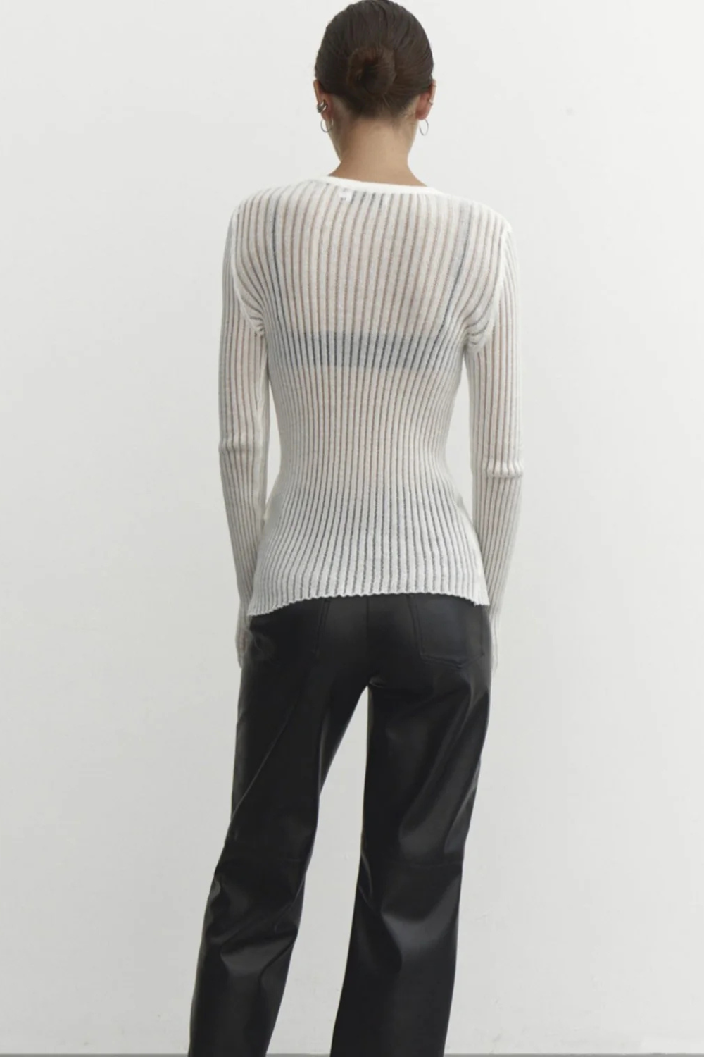 Giulia – Luxe Geribbelde Sheer Dames Top