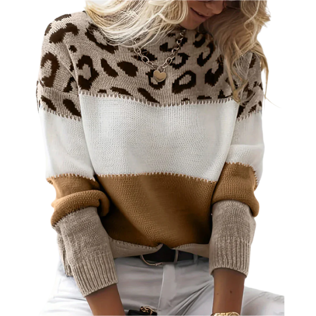 Isabella – Luipaardprint Vrouwen Cozy Trui