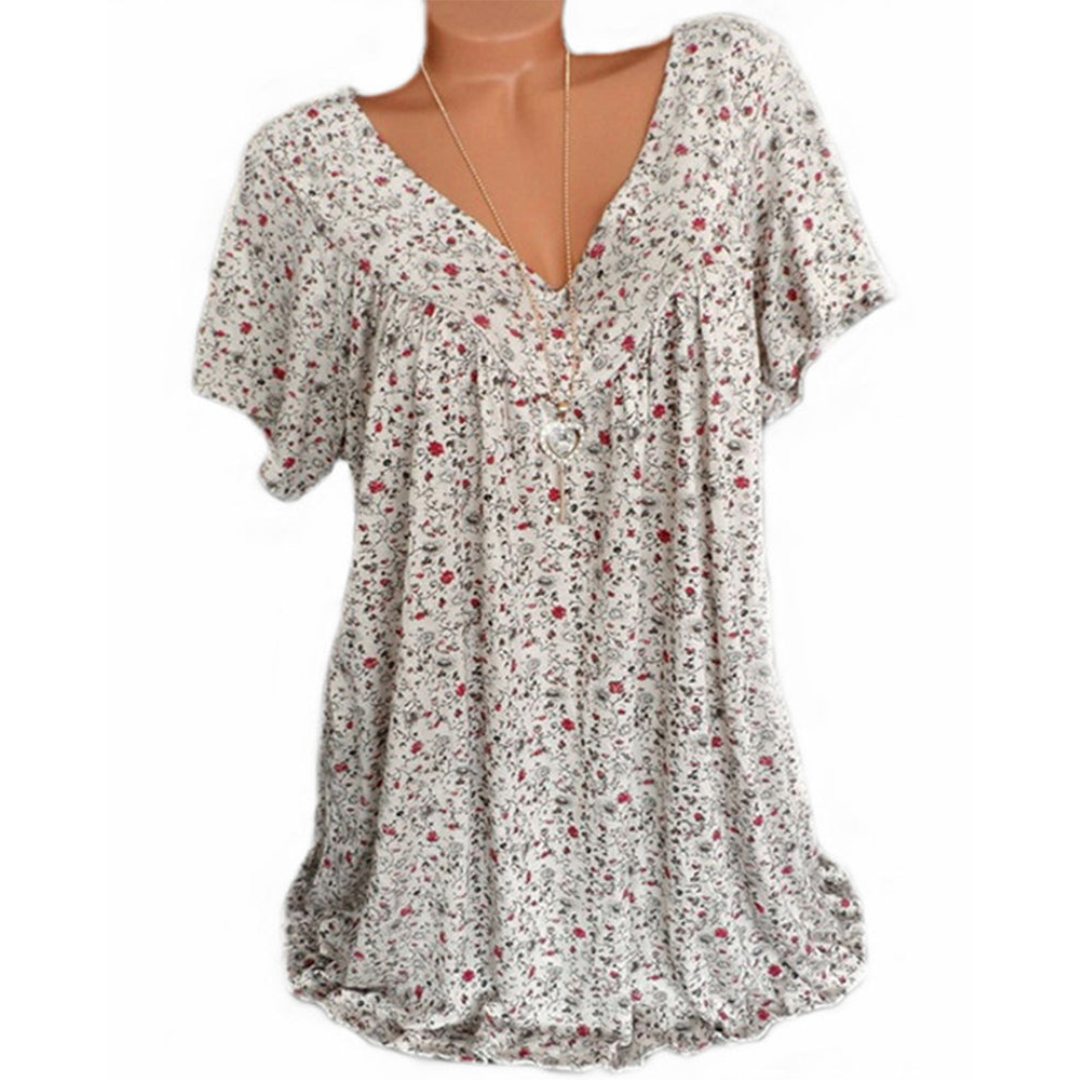 Isabelle – Dames Blouse met Korte Mouwen en V-Hals