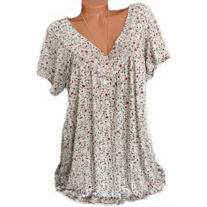 Isabelle – Dames Blouse met Korte Mouwen en V-Hals