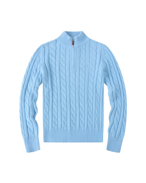 Elena – Luxe Halve-Rits Dames Sweater van Katoen