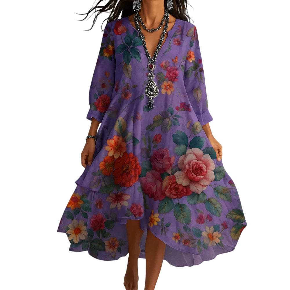 Eliza – Dames Boho Jurk met Vloeiende Pasvorm
