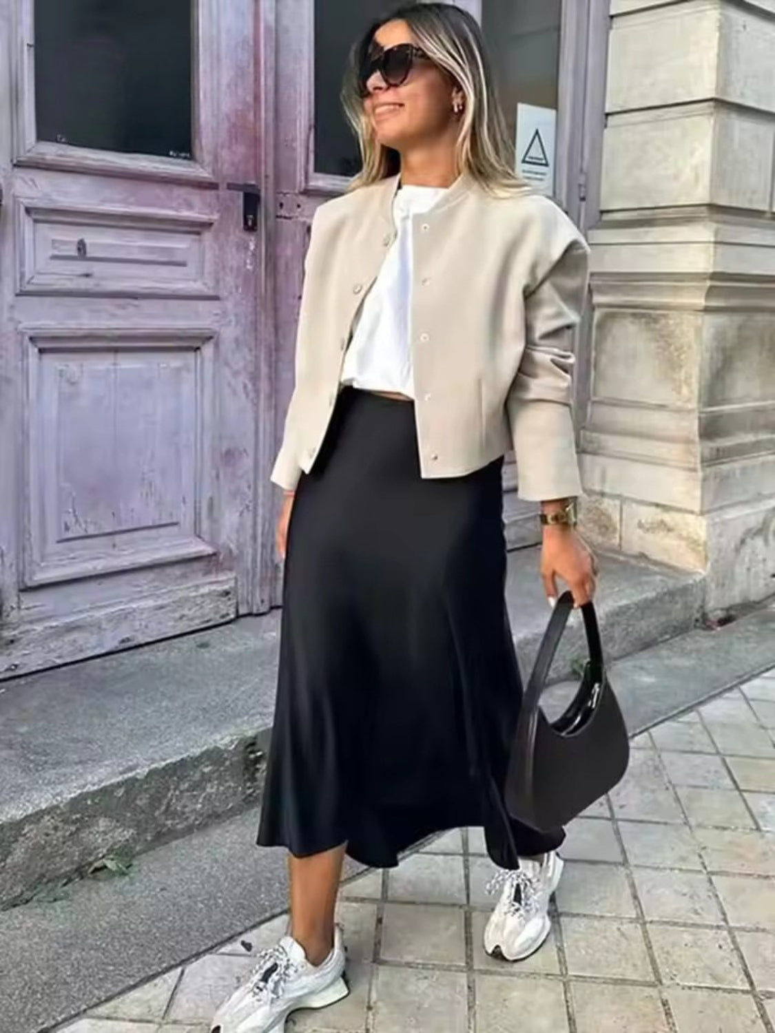 Isabella – Satijnen A-Lijn Damesrok met Hoge Taille