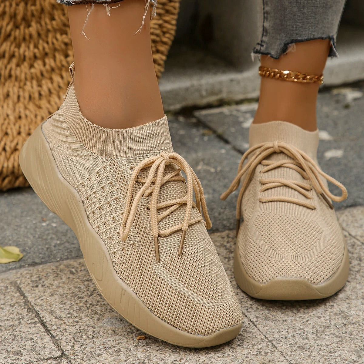 Gabriella – Ademend Dames Sneakers van Gebreid Mesh