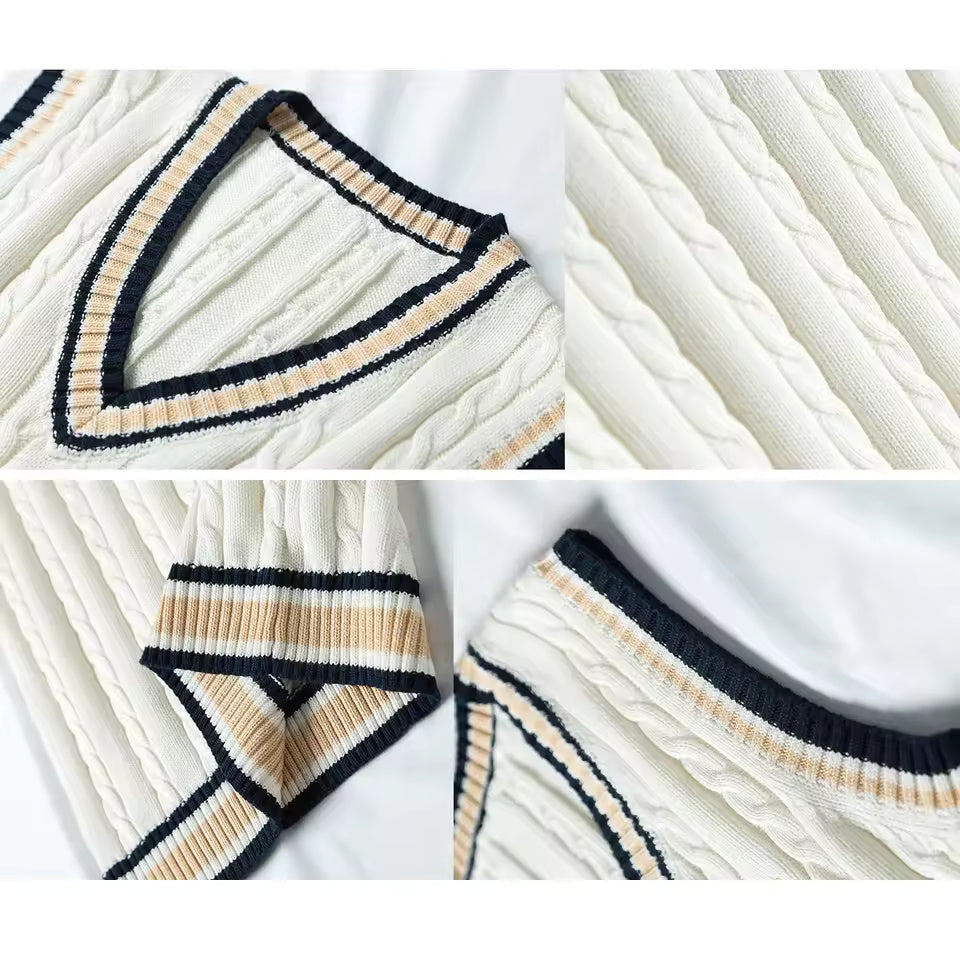 Lorenzo – Heren Gestreepte Gebreide Sweater Vest