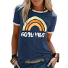 Kiyara – Dames T-shirt met Regenboogprint  en Positieve Quote