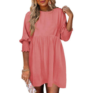 Elle – Casual Dames Mini Jurk met Ronde Hals
