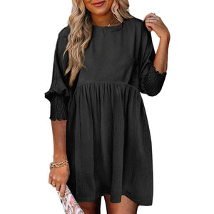 Elle – Casual Dames Mini Jurk met Ronde Hals