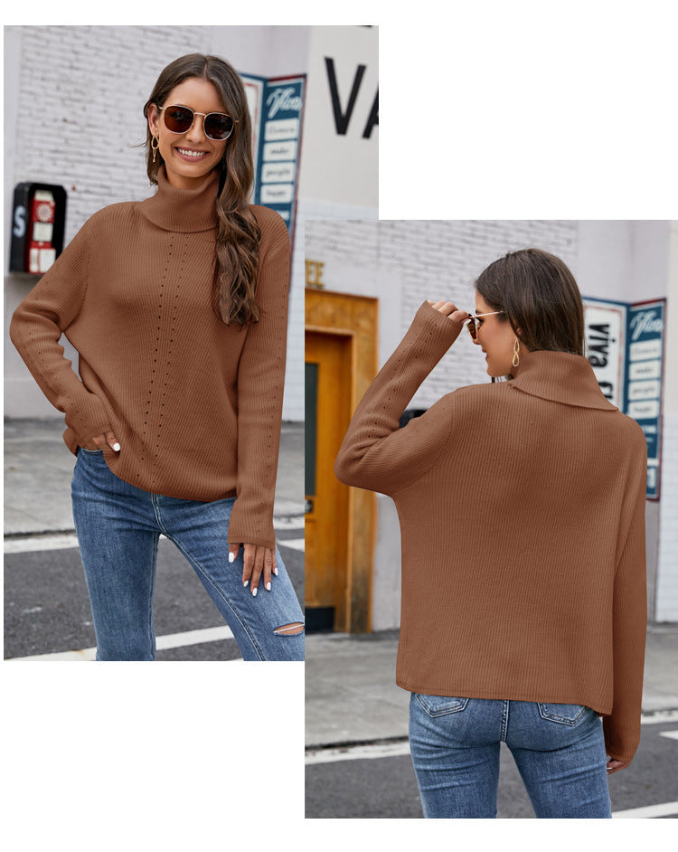 GiadaLuna™ Vrouwen Veelzijdige Losse Sweater Met Hoge Hals