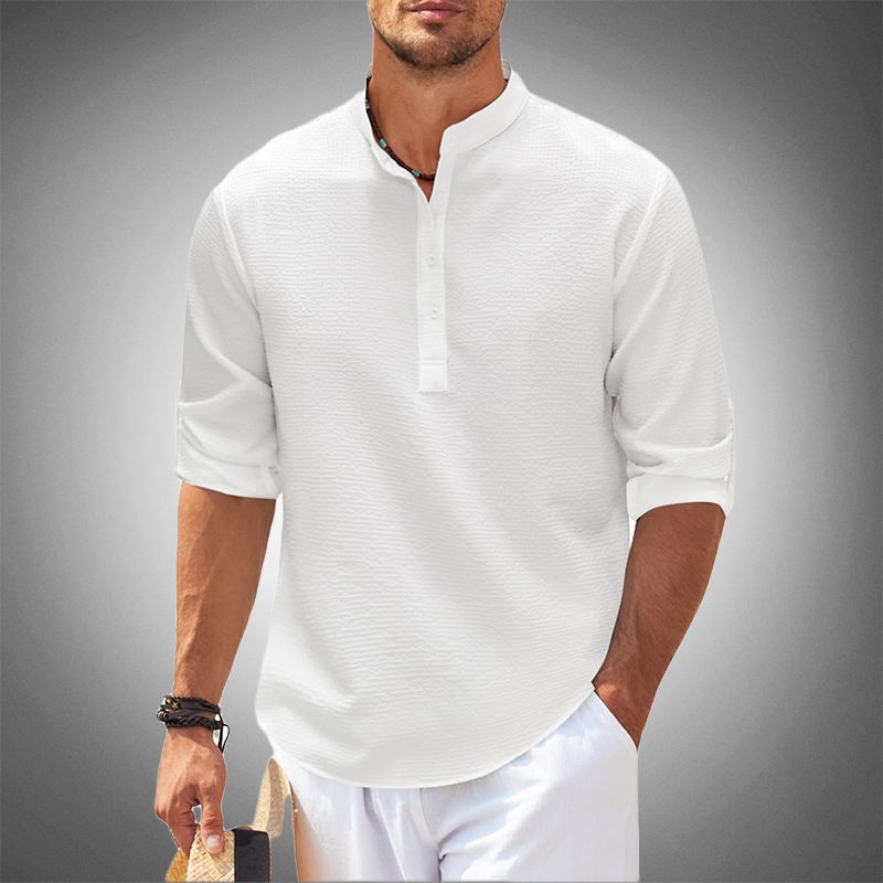 Lorenzo – Stretch-Fit Heren Henley Shirt