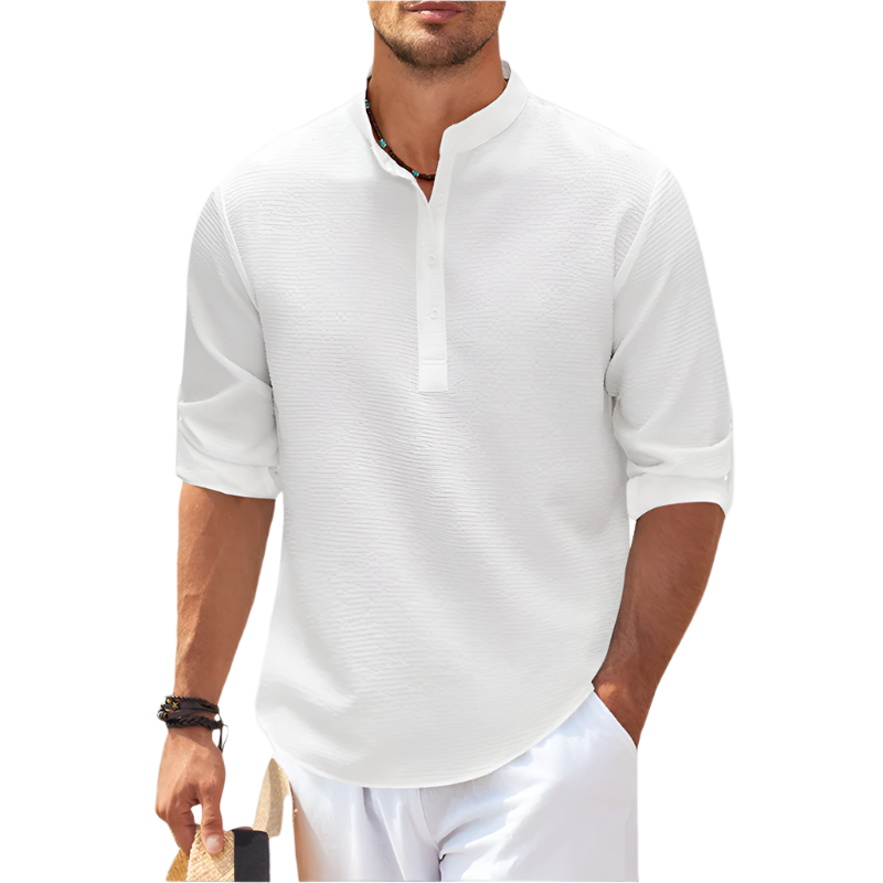 Lorenzo – Stretch-Fit Heren Henley Shirt