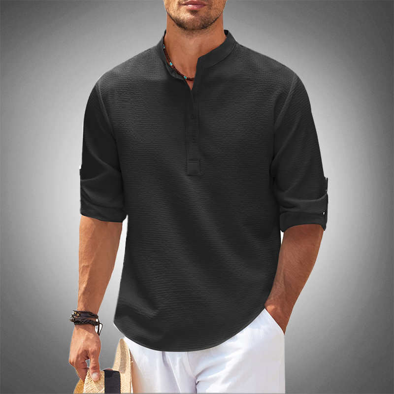 Lorenzo – Stretch-Fit Heren Henley Shirt