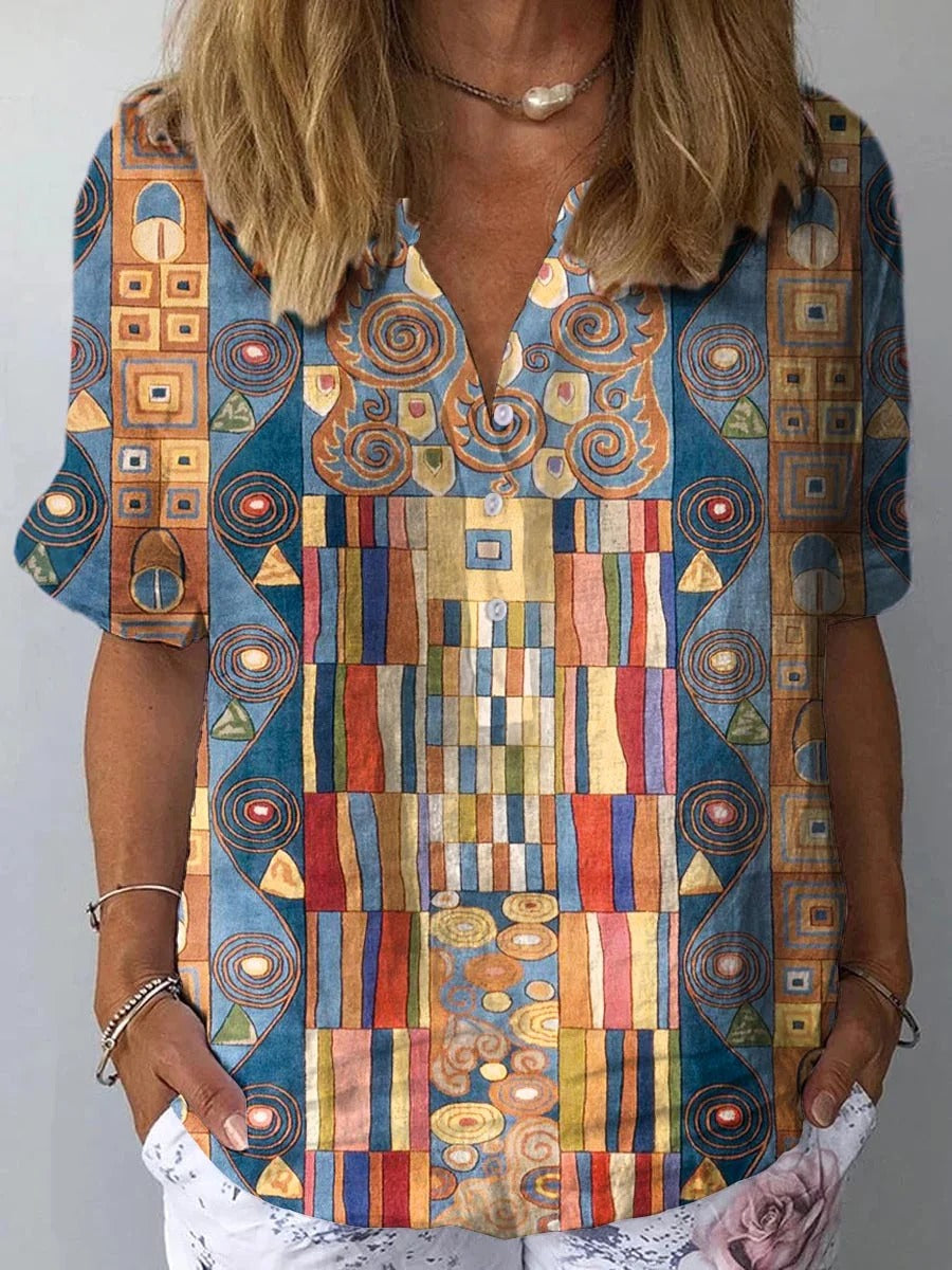 Skylynn – Luchtige Dames Blouse van Katoen en Linnen