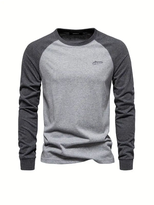 Matteo – Heren Longsleeve T-shirt met Kleurvlakken