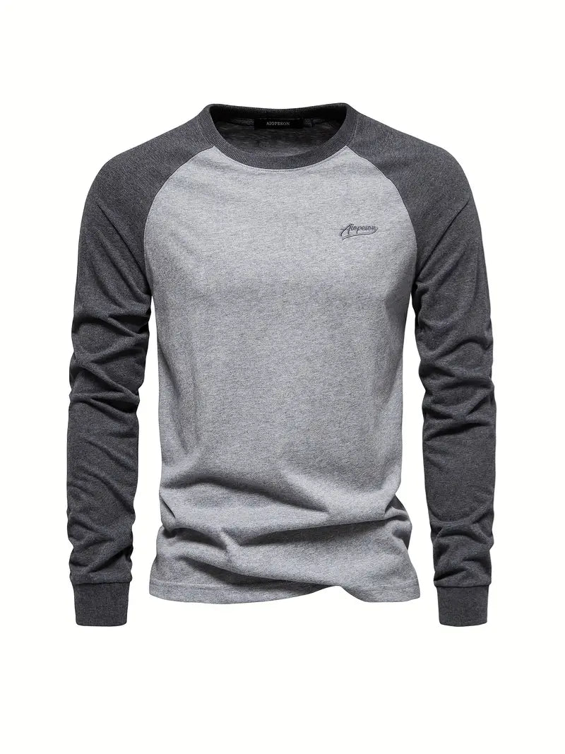 Matteo – Heren Longsleeve T-shirt met Kleurvlakken