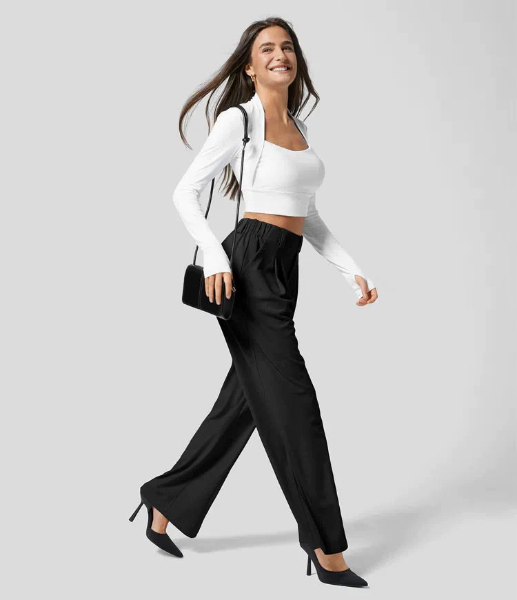 Sinfonia™ Comfort ontmoet moeiteloze stijl in een casual broek met hoge taille