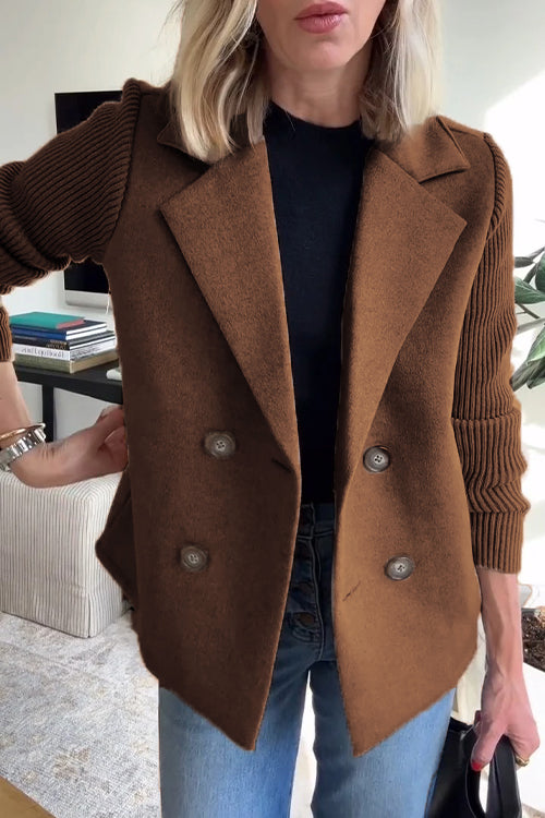 Vanessia – Dames Blazer met Gebreide Mouwen