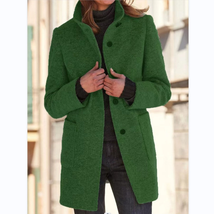 Aurélie – Retro Dames Windjack met Knopen en Stehkragen