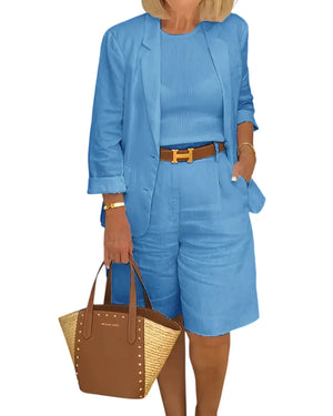 Thera – Dames Twee-Delige Blazer & Shorts Set