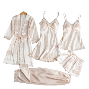 Elena – 5-Delig Satijnen Dames Pyjamaset