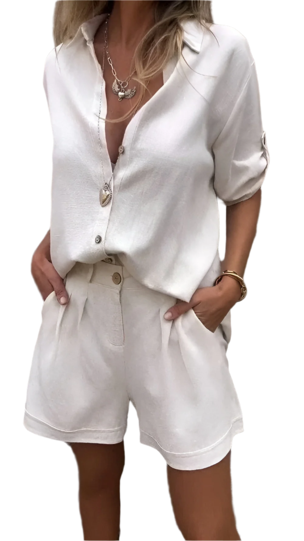 Isabella – Let Damesæt med Bluse og Shorts