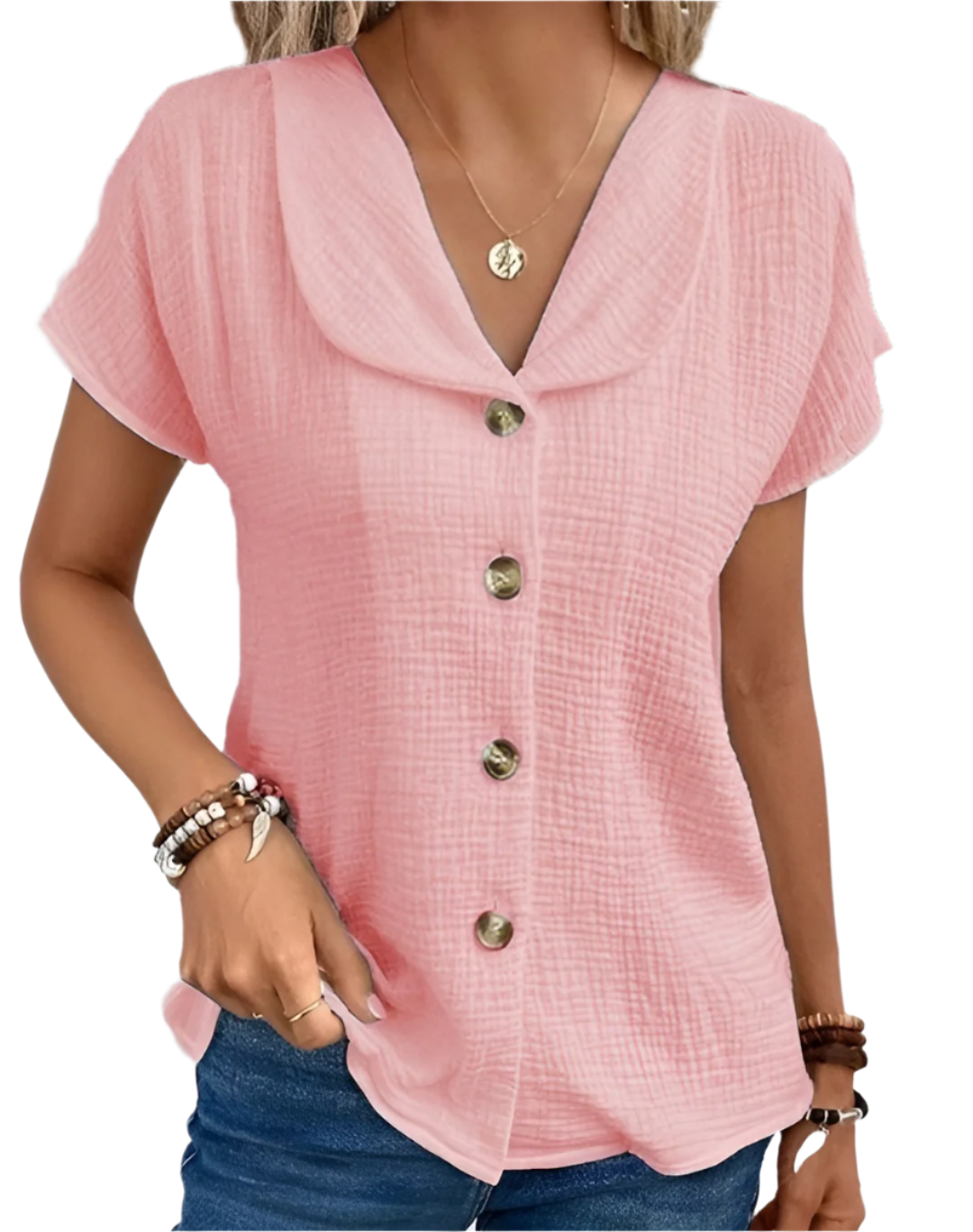 Isabella – Luchtige Zomerblouse voor Dames met Knopen