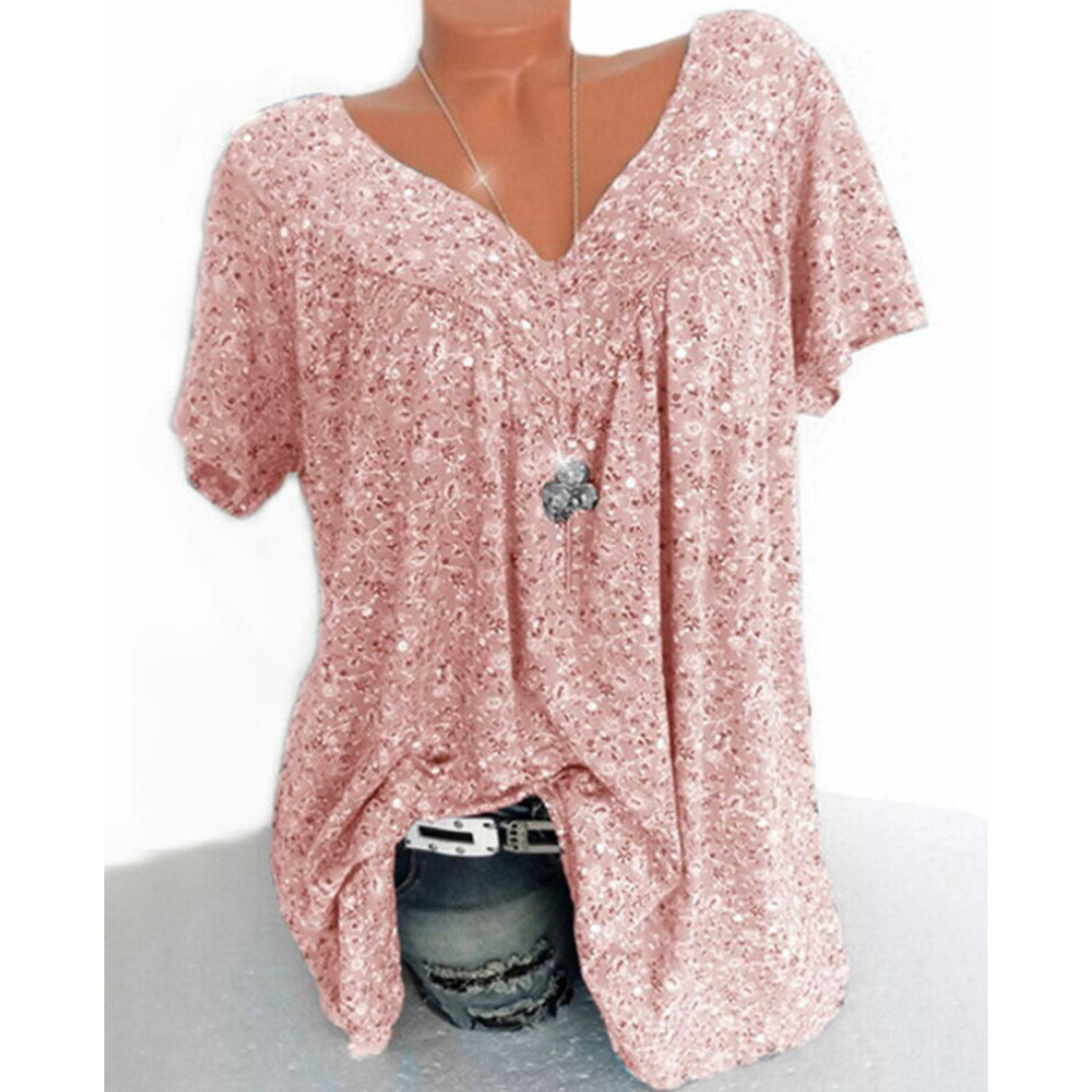 Isabelle – Dames Blouse met Korte Mouwen en V-Hals
