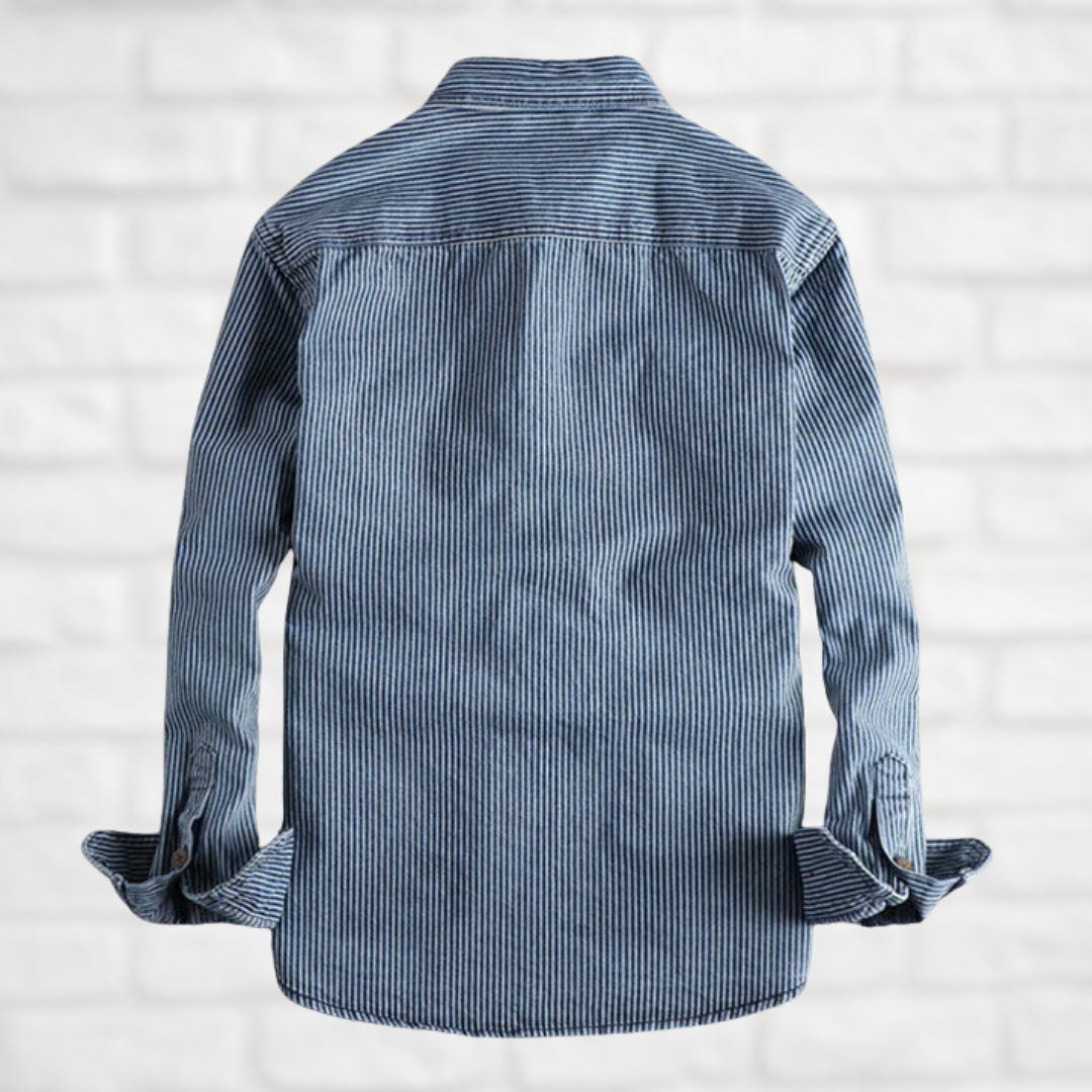EnricoValdini Vintage Denim Overhemd Voor Mannen