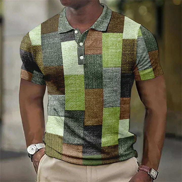 LucaMarini Geruite Polo Met Korte Mouwen
