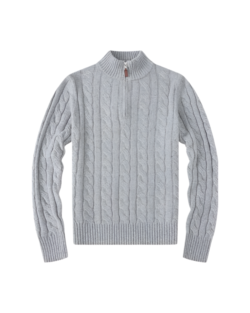 Elena – Luxe Halve-Rits Dames Sweater van Katoen