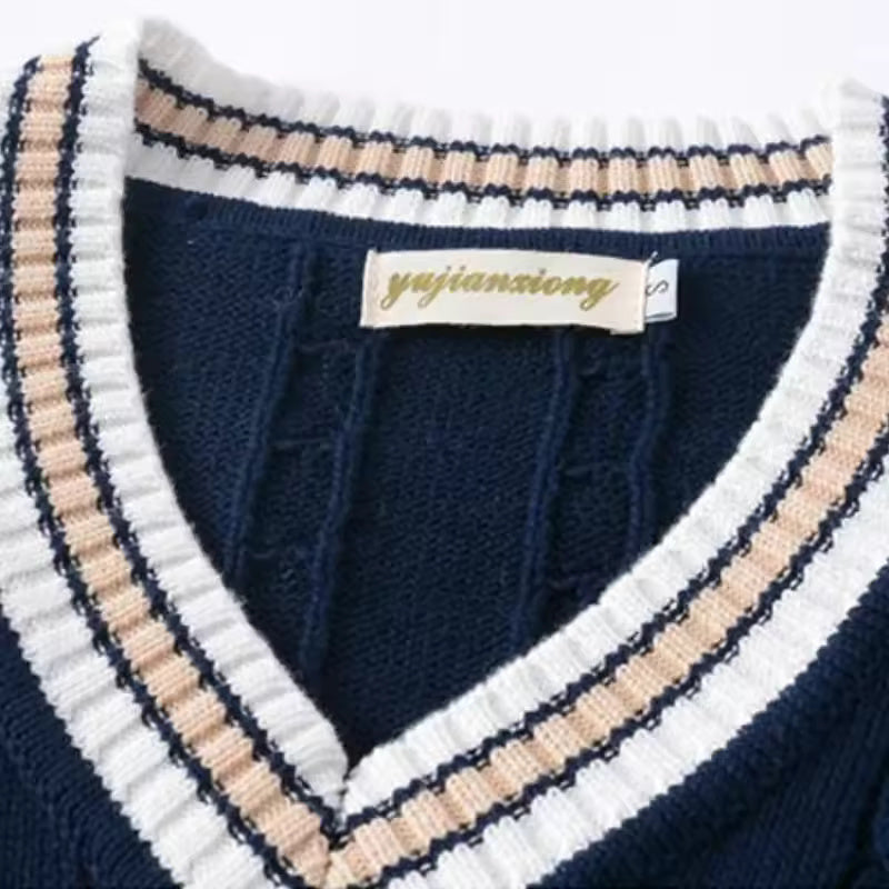 Lorenzo – Heren Gestreepte Gebreide Sweater Vest
