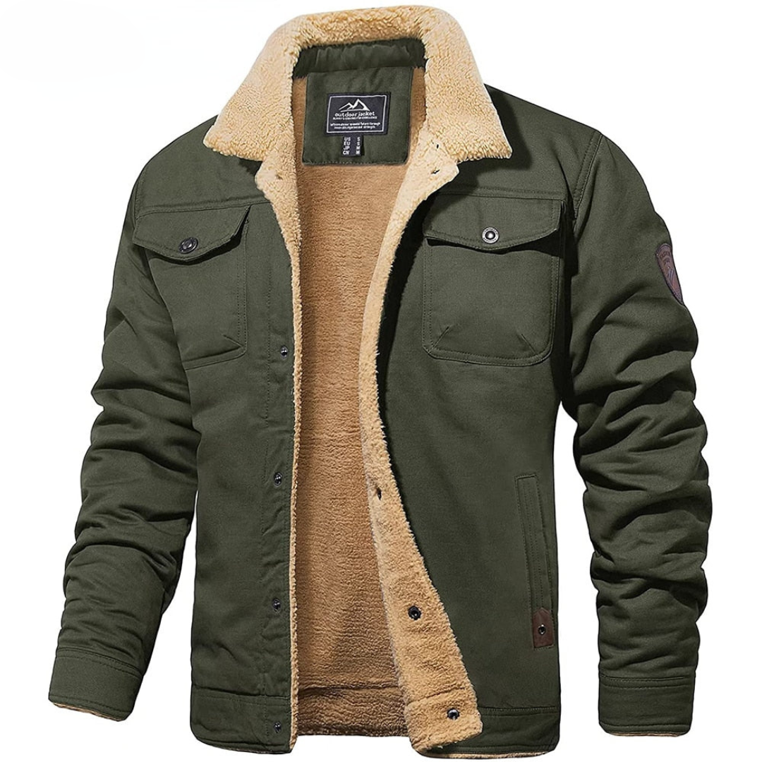 VittorioZaffiro Heren Fleece Cargo Winterjas Voor Mannen