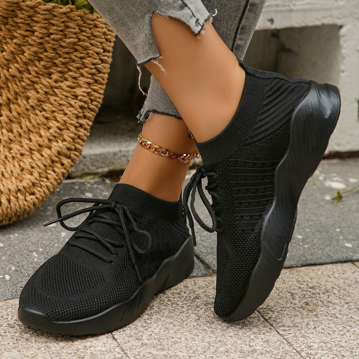 Gabriella – Ademend Dames Sneakers van Gebreid Mesh