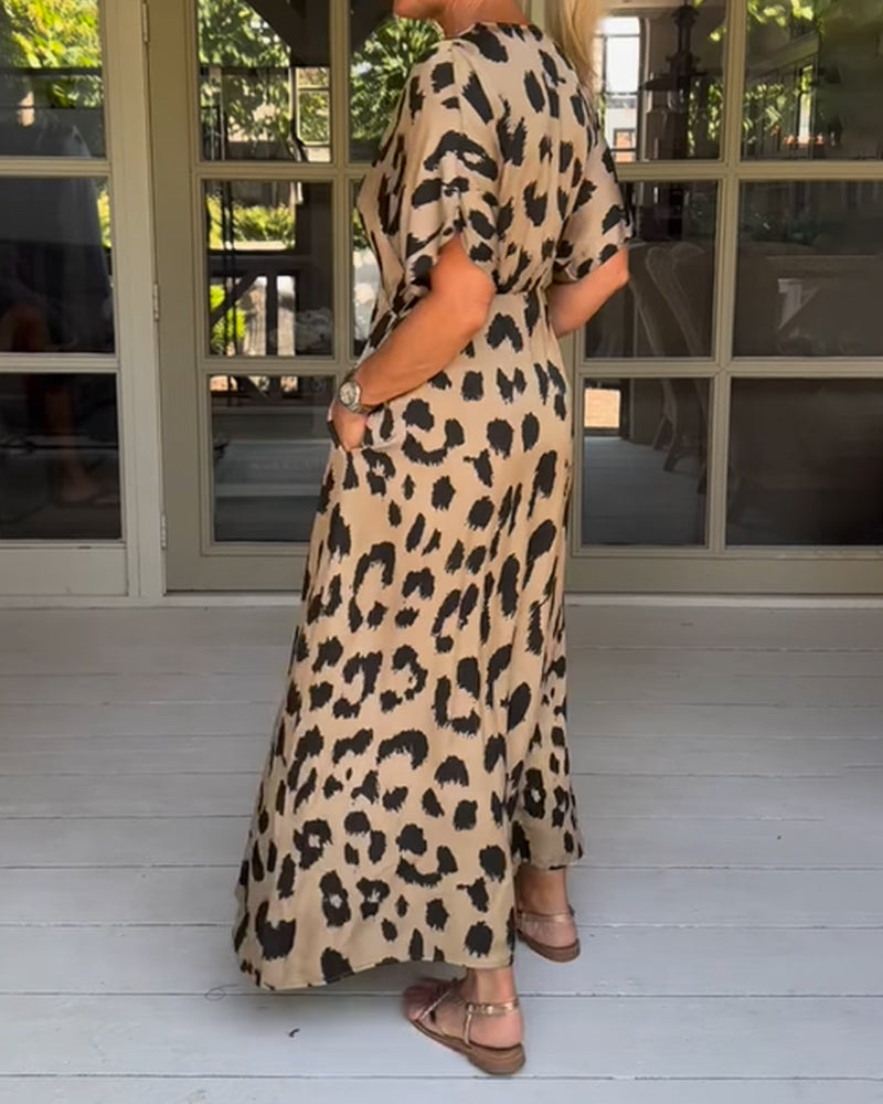 Zaffirio – Boho Elegante Damesjurk met Panterprint