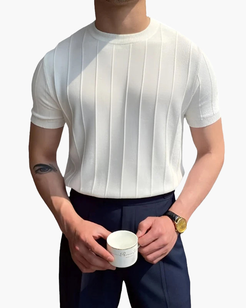 Lorenzo – Luchtig Geribd Heren T-Shirt