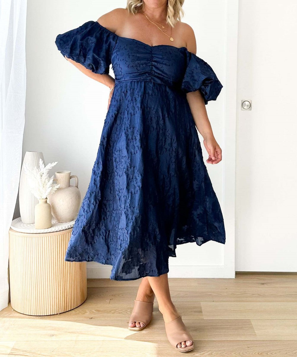 Jemimah – Off-Shoulder Damesjurk van Luchtige Organza