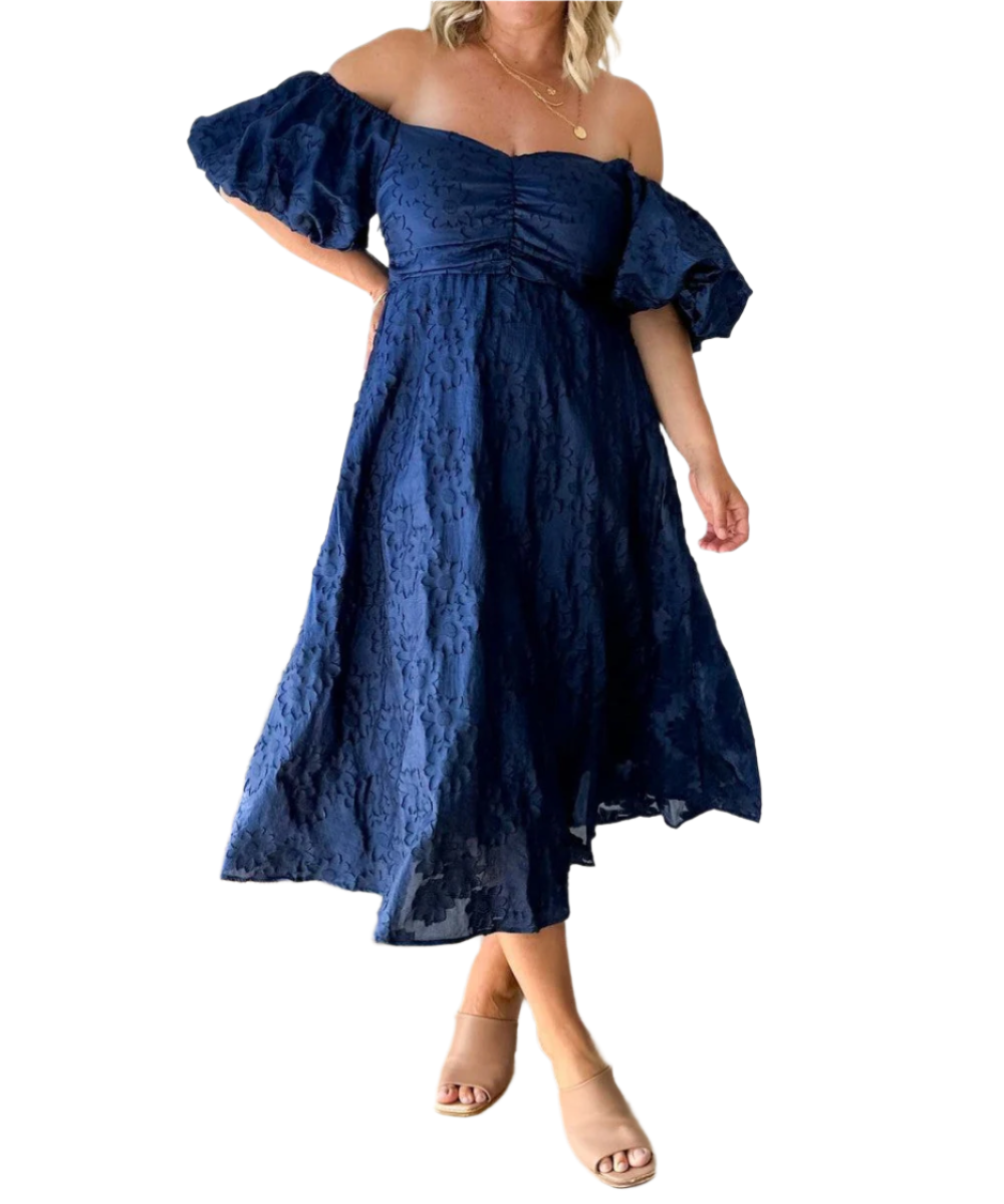 Jemimah – Off-Shoulder Damesjurk van Luchtige Organza