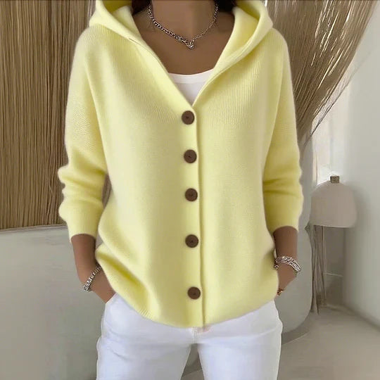 Francine – Dames Gebreid Vest met Capuchon