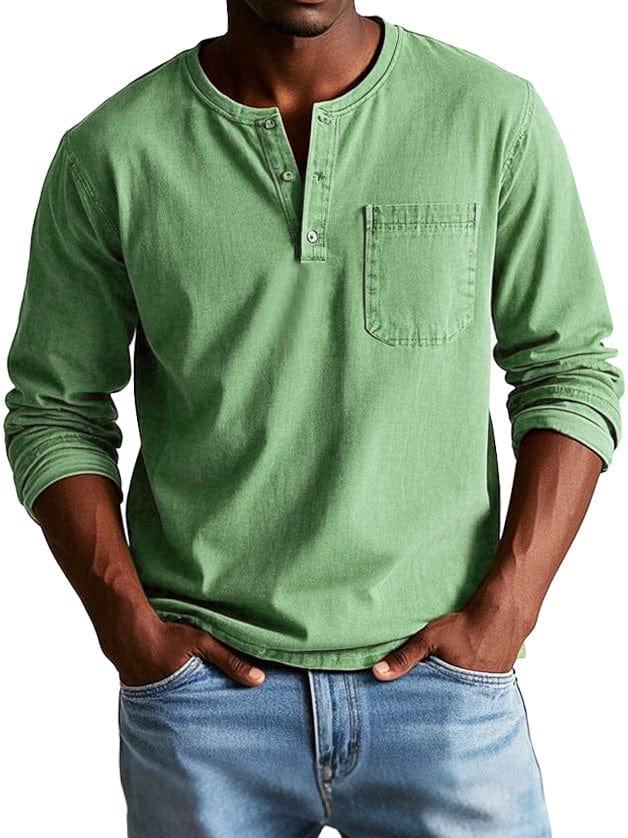Jaskie – Heren Henley Shirt van Katoen
