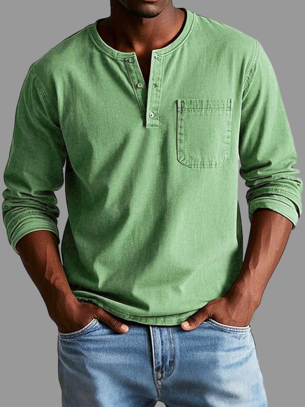 Jaskie – Heren Henley Shirt van Katoen
