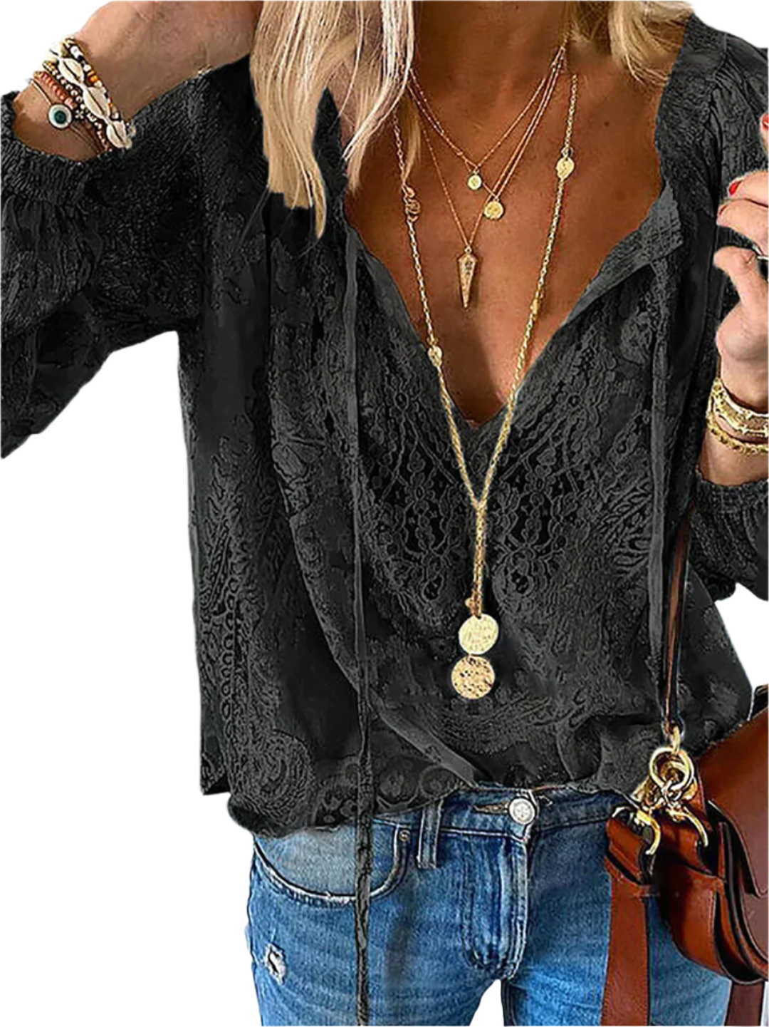 Marta – Damesblouse met verfijnde kanten details