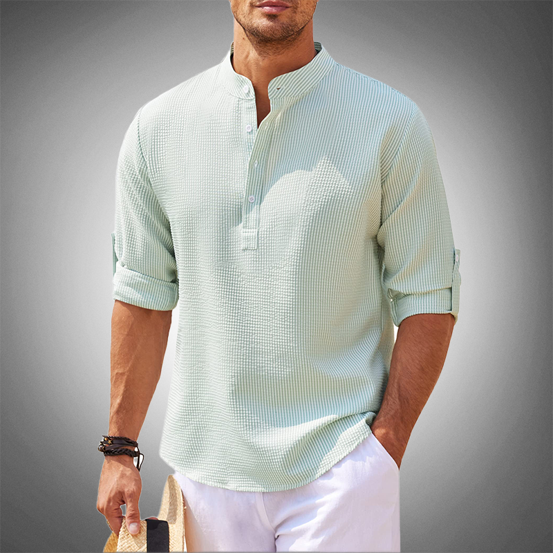 Lorenzo – Stretch-Fit Heren Henley Shirt