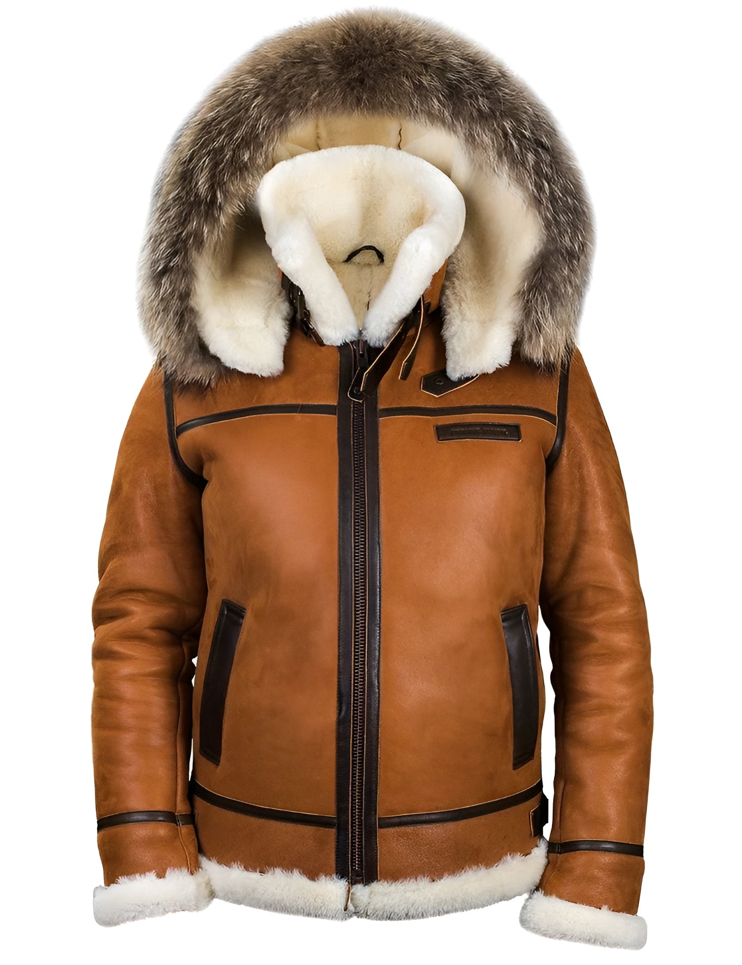 Luca – Leren Winterjas Met Capuchon voor Heren