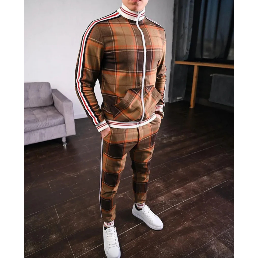 Nilo – Geruite Heren Set met Relaxte Pasvorm